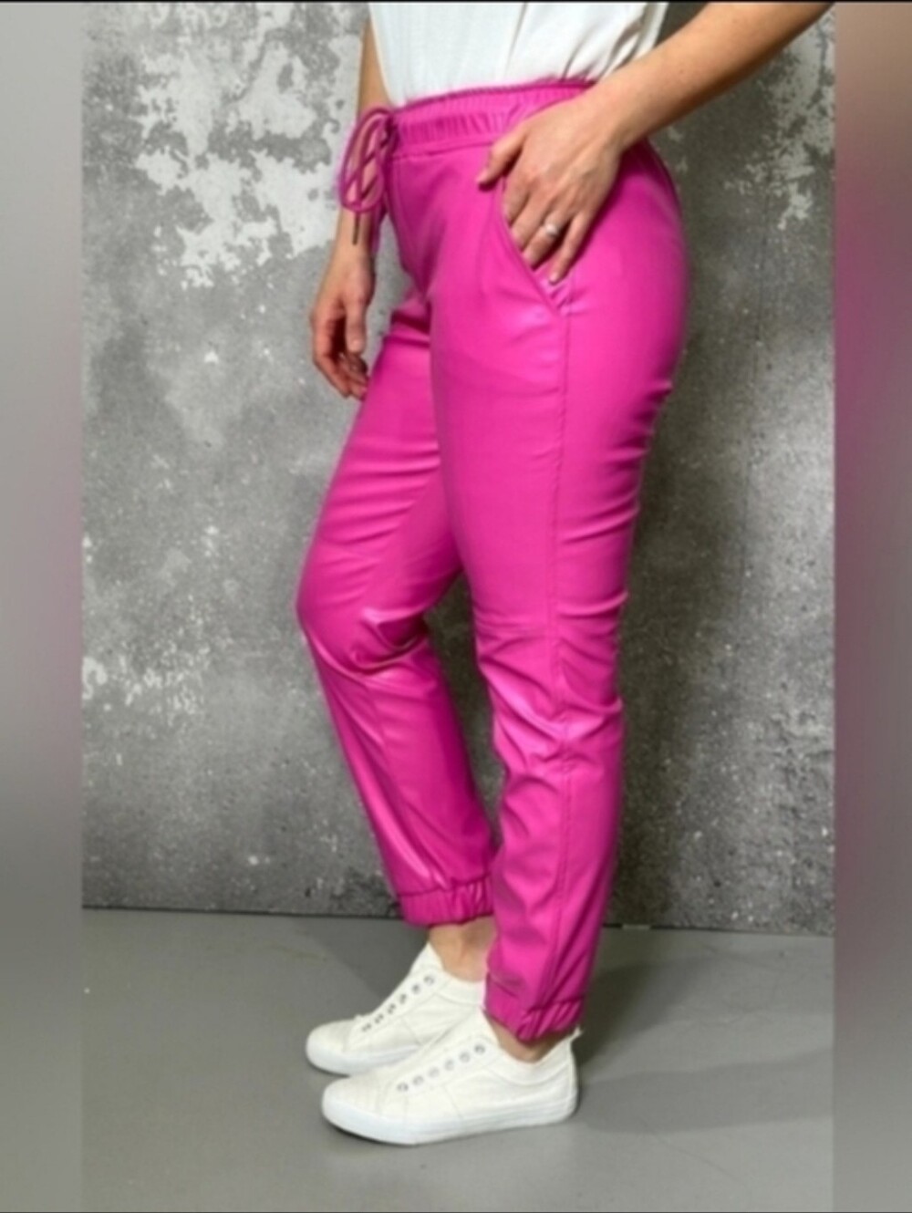 eesome Hot Pink Drawstring Jogger Pants